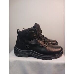 Timberland White Ledge Mid Hiking Boots Mens 8 Black Leather Waterproof Outdoor